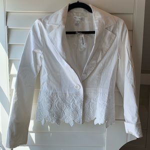 White House Black Market white rose blazer